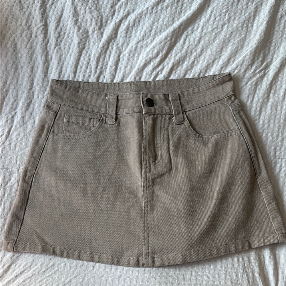 Light Brown Denim Skirt